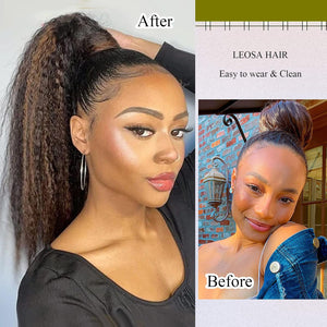 Salt and Pepper Drawstring Ponytail Gray wigs Hair Extensions - Wigtrends