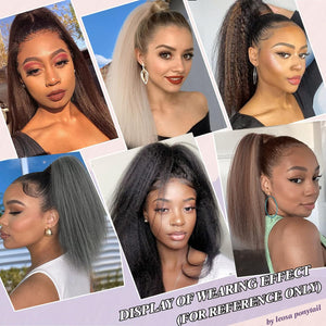 Salt and Pepper Drawstring Ponytail Gray wigs Hair Extensions - Wigtrends