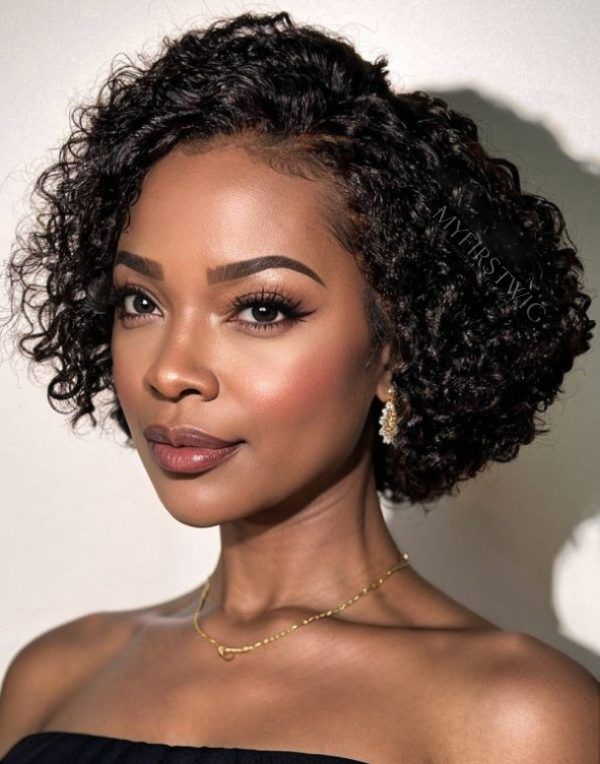 8'' Pre-Styled Pixie Cut Curly Wigs for Summer