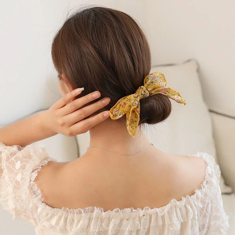 Adult Women's Korean Style Floral Pattern Hair Rope Hair Accessories - Wigtrends