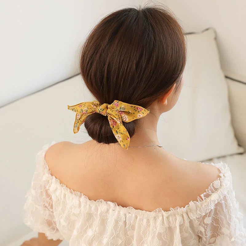 Adult Women's Korean Style Floral Pattern Hair Rope Hair Accessories - Wigtrends