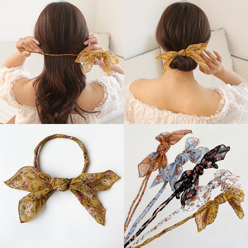 Adult Women's Korean Style Floral Pattern Hair Rope Hair Accessories - Wigtrends