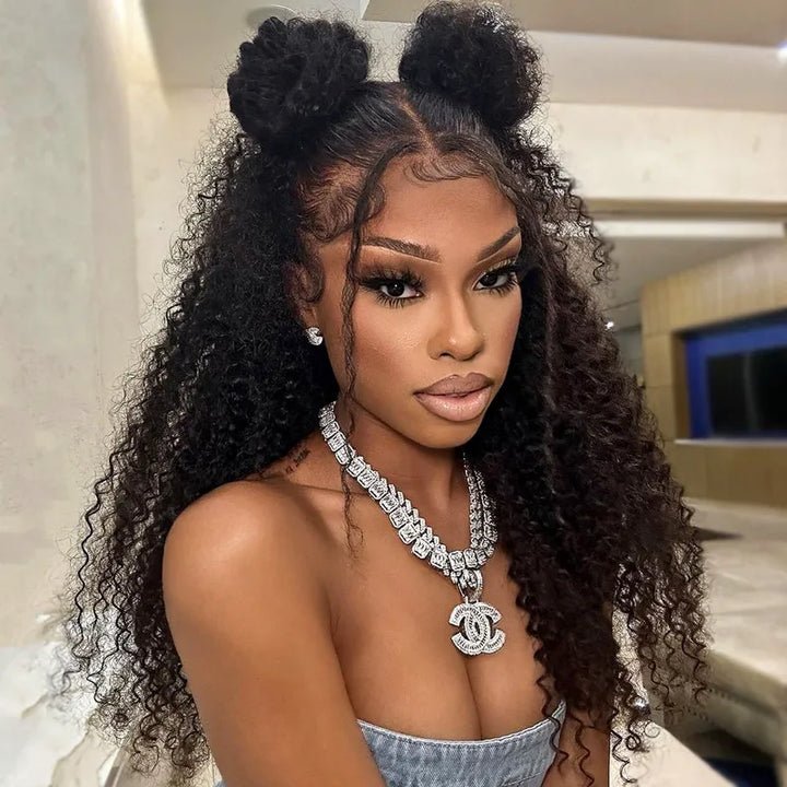 Afro Kinky Curly Human Hair 13*4 Lace Front Wig - Wigtrends