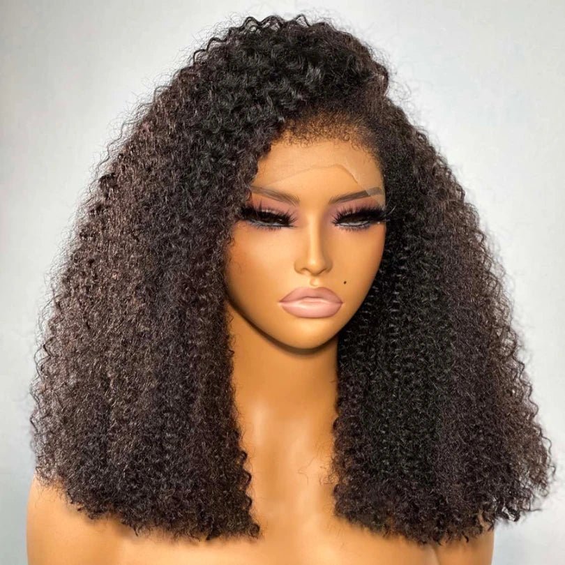 Afro Kinky Curly Human Hair Lace Front Wigs With Baby Hair - Wigtrends