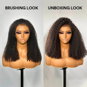 Afro Kinky Curly Human Hair Lace Front Wigs With Baby Hair - Wigtrends