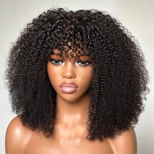 Afro Style Blonde Highlights Jerry Curly Bob Wigs - Wigtrends