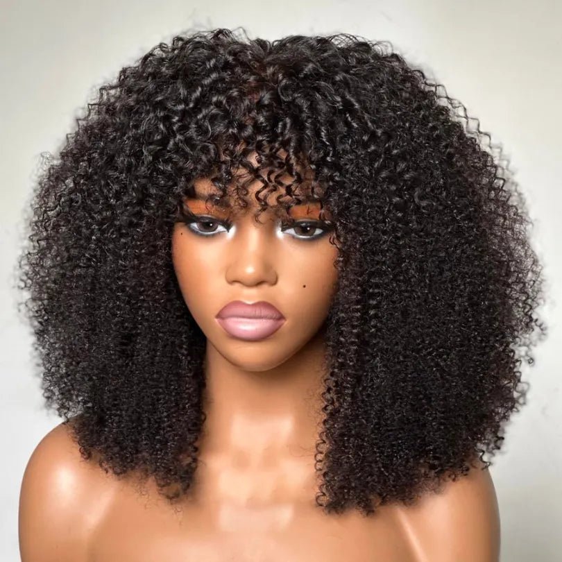 Afro Style Blonde Highlights Jerry Curly Bob Wigs - Wigtrends