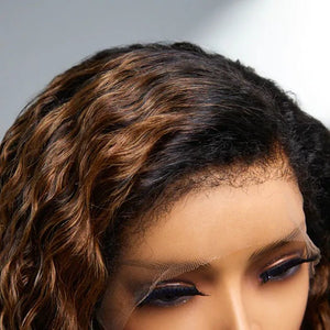 Afro Style Deep Wave Kinky Edges 13x4 Lace Front Wig - Wigtrends