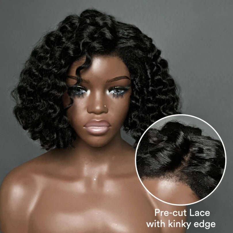 Afro Style Kinky Curly Human Hair Wigs Short Bob Wig - Wigtrends