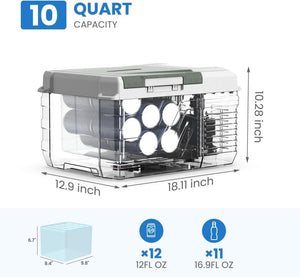 Alpicool 12 Volt Refrigerator 12V Car Fridge 10 Quart Small Car Refrigerator Portable Fridge 12/24V DC 110~240 Volt AC for Truck RV Camper SUV Portable Freezer Electric Cooler for Camping ( - 4℉ - 68℉) - Wigtrends