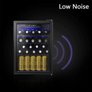 Antarctic Star 26 Bottle 130 Can Wine Cooler/Cabinet Beverage Refrigerator Mini Wine Cellar Beer Soda Clear Glass Door Bar Fridge Quiet Compressor Adjust Temp Freestanding Indoor Use 3.2cu.ft Black - Wigtrends