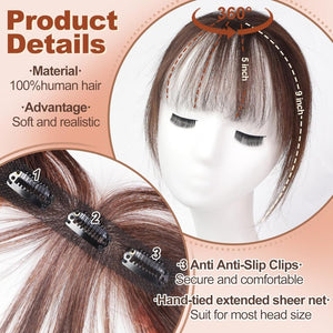 Bangs Hair Clip 100% Real Human Hair Bangs Clip in Hair Extensions Fake Hairpieces - Wigtrends