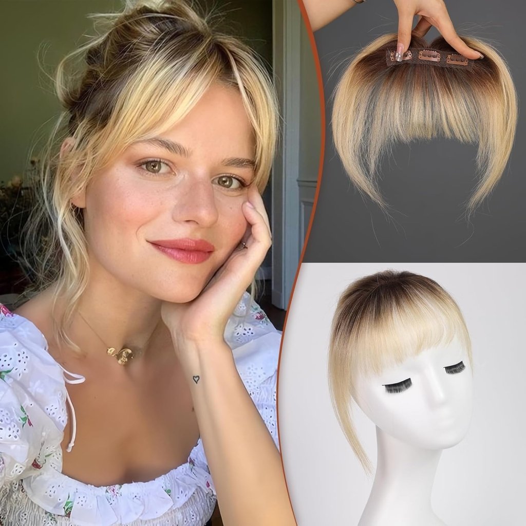 Bangs Hair Clip 100% Real Human Hair Bangs Clip in Hair Extensions Fake Hairpieces - Wigtrends