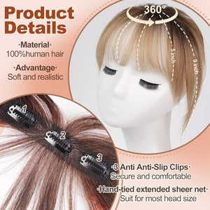 Bangs Hair Clip 100% Real Human Hair Bangs Clip in Hair Extensions Fake Hairpieces - Wigtrends
