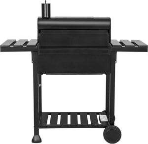 Barbecue a carbone Friend con doppia griglia e regolazione del cestello, barbecue a carbone con coperchio, termometro, ripiani pieghevoli, barbecue a carbone professionale in acciaio - Wigtrends