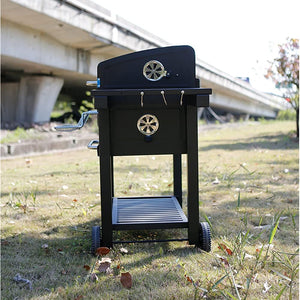 BARBECUE A CARBONELLA CARBONE BBQ GRILL DA GIARDINO CON RIPIANO REGOLABILE, 115x66x106 CM - Wigtrends