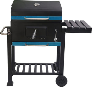 BARBECUE A CARBONELLA CARBONE BBQ GRILL DA GIARDINO CON RIPIANO REGOLABILE, 115x66x106 CM - Wigtrends