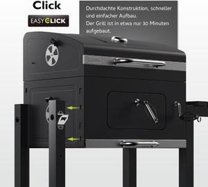 Barbecue a carbonella Toronto Click antracite/acciaio inossidabile - Wigtrends