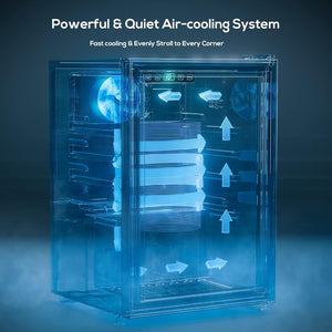 Beverage Refrigerator Cooler - 120 Cans Freestanding Mini Fridge Cooler with Glass Door, Adjustable Shelves & Digital Temperature Display for Soda, Wine or Beer (Black, 3.2 Cu.Ft) - Wigtrends