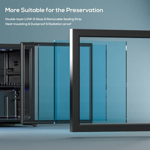 Beverage Refrigerator Cooler - 120 Cans Freestanding Mini Fridge Cooler with Glass Door, Adjustable Shelves & Digital Temperature Display for Soda, Wine or Beer (Black, 3.2 Cu.Ft) - Wigtrends