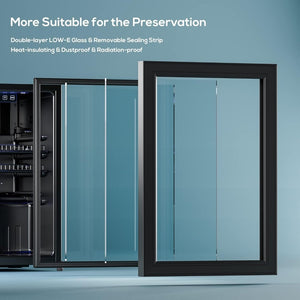 Beverage Refrigerator Cooler - 120 Cans Freestanding Mini Fridge Cooler with Glass Door, Adjustable Shelves & Digital Temperature Display for Soda, Wine or Beer (Black, 3.2 Cu.Ft) - Wigtrends