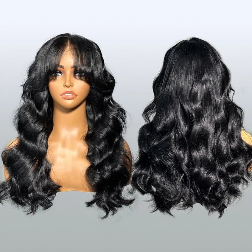 Black Long Loose Wave Wigs 100% Human Hair - Wigtrends