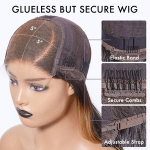 Blonde Highlight Big Loose Wave 5x5 Closure HD Lace Glueless Mid Part Wig 100% Human Hair - Wigtrends