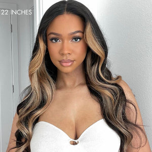 Blonde Highlight Big Loose Wave 5x5 Closure HD Lace Glueless Mid Part Wig 100% Human Hair - Wigtrends