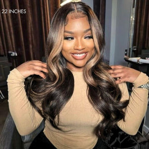 Blonde Highlight Big Loose Wave 5x5 Closure HD Lace Glueless Mid Part Wig 100% Human Hair - Wigtrends