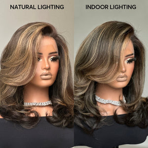 Blonde Highlights Shoulder Length Wave Wigs - Wigtrends