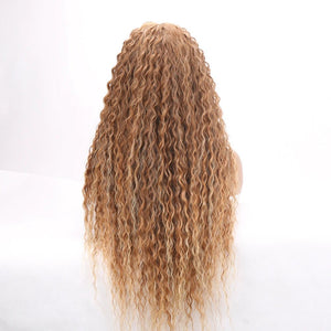 Blonde Ombre Brown Synthetic Short Curly Wig - Wigtrends