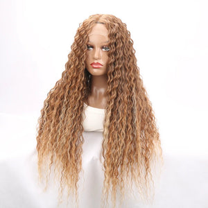 Blonde Ombre Brown Synthetic Short Curly Wig - Wigtrends