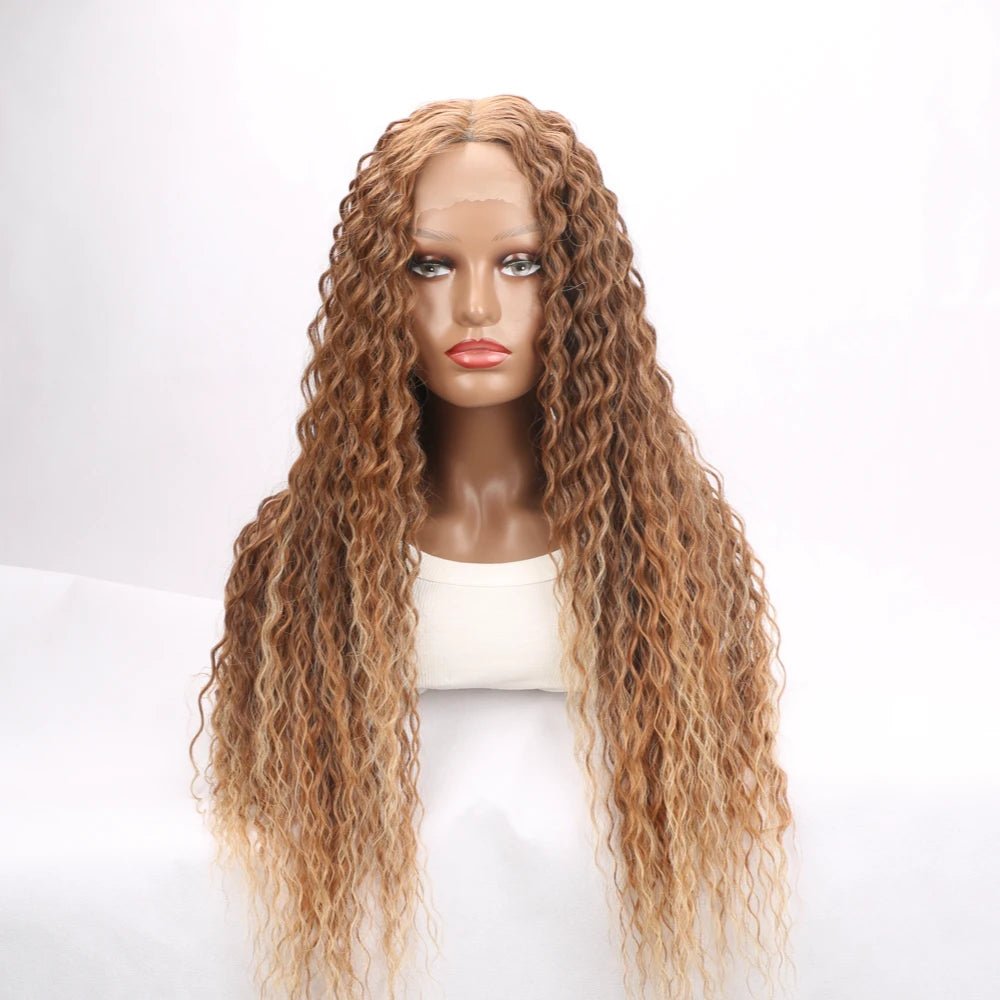 Blonde Ombre Brown Synthetic Short Curly Wig - Wigtrends