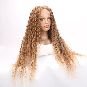 Blonde Ombre Brown Synthetic Short Curly Wig - Wigtrends