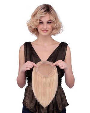 Blonde Wigs Hair Piece piece Monofilament Human Hair Wig - Wigtrends