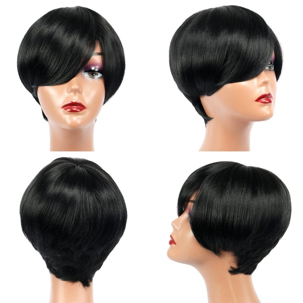 Bob Wig With Bangs Short Bob Wig For Black Women Light Yaki Straight Human hair Wigs - Wigtrends