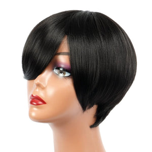 Bob Wig With Bangs Short Bob Wig For Black Women Light Yaki Straight Human hair Wigs - Wigtrends