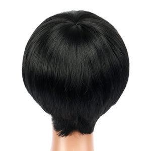 Bob Wig With Bangs Short Bob Wig For Black Women Light Yaki Straight Human hair Wigs - Wigtrends