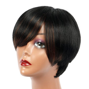 Bob Wig With Bangs Short Bob Wig For Black Women Light Yaki Straight Human hair Wigs - Wigtrends