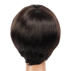 Bob Wig With Bangs Short Bob Wig For Black Women Light Yaki Straight Human hair Wigs - Wigtrends