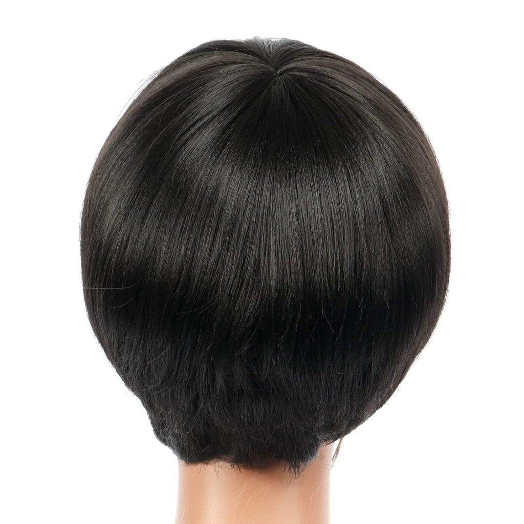 Bob Wig With Bangs Short Bob Wig For Black Women Light Yaki Straight Human hair Wigs - Wigtrends