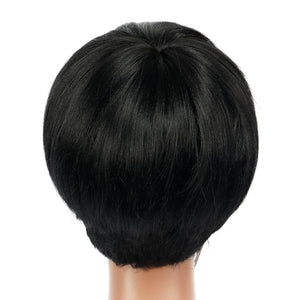 Bob Wig With Bangs Short Bob Wig For Black Women Light Yaki Straight Human hair Wigs - Wigtrends