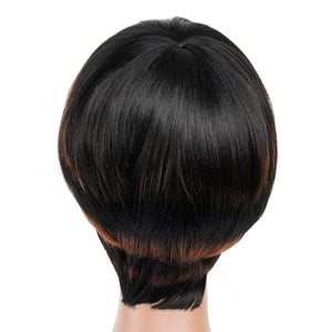 Bob Wig With Bangs Short Bob Wig For Black Women Light Yaki Straight Human hair Wigs - Wigtrends