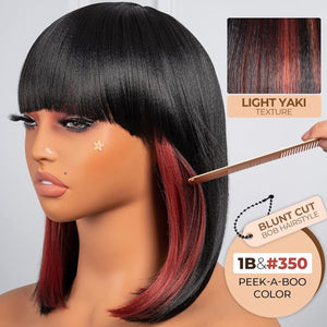 Bob Wig With Bangs Short Bob Wig For Black Women Light Yaki Straight Human hair Wigs - Wigtrends