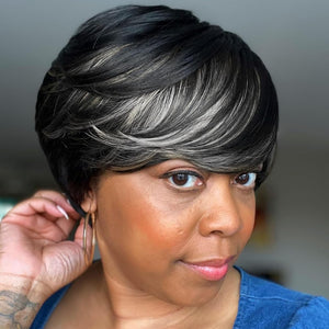 Bob Wig With Bangs Short Bob Wig For Black Women Light Yaki Straight Human hair Wigs - Wigtrends