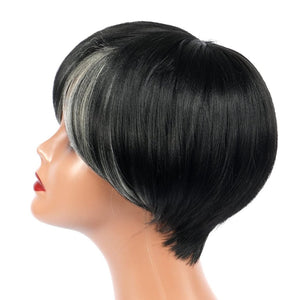 Bob Wig With Bangs Short Bob Wig For Black Women Light Yaki Straight Human hair Wigs - Wigtrends