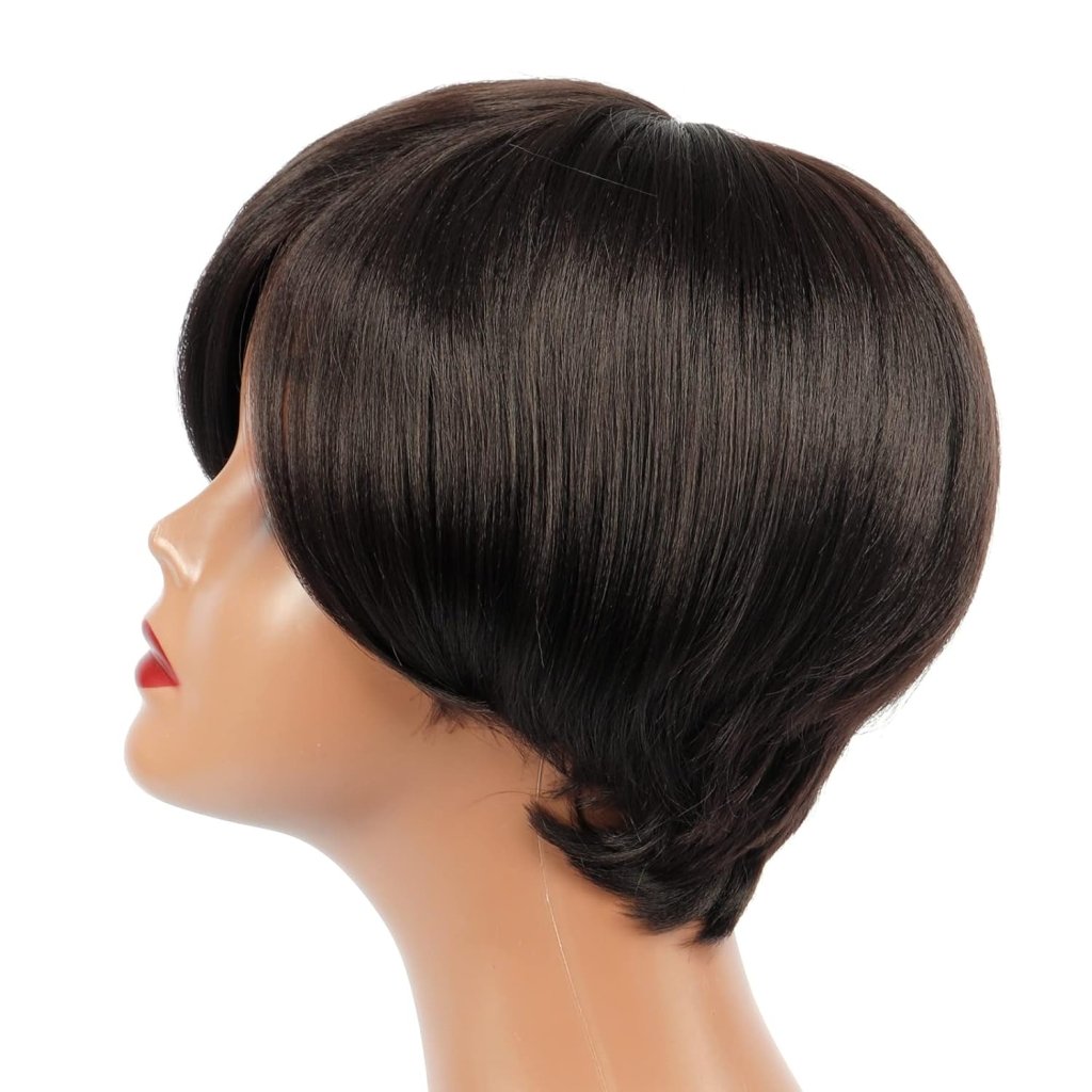 Bob Wig With Bangs Short Bob Wig For Black Women Light Yaki Straight Human hair Wigs - Wigtrends