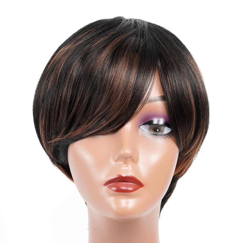 Bob Wig With Bangs Short Bob Wig For Black Women Light Yaki Straight Human hair Wigs - Wigtrends