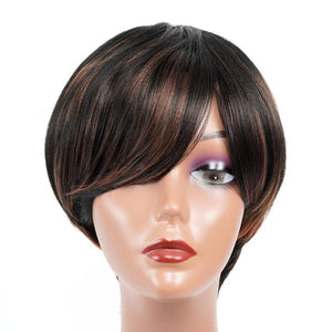 Bob Wig With Bangs Short Bob Wig For Black Women Light Yaki Straight Human hair Wigs - Wigtrends