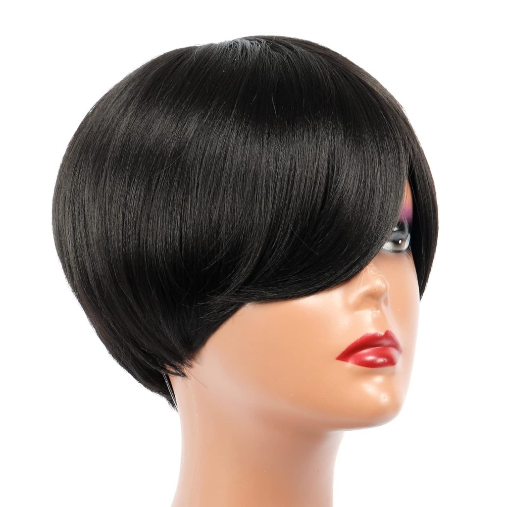 Bob Wig With Bangs Short Bob Wig For Black Women Light Yaki Straight Human hair Wigs - Wigtrends